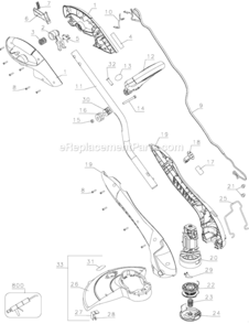 Page A Diagram and Parts List for GH600 Type 1 Black and Decker Trimmer